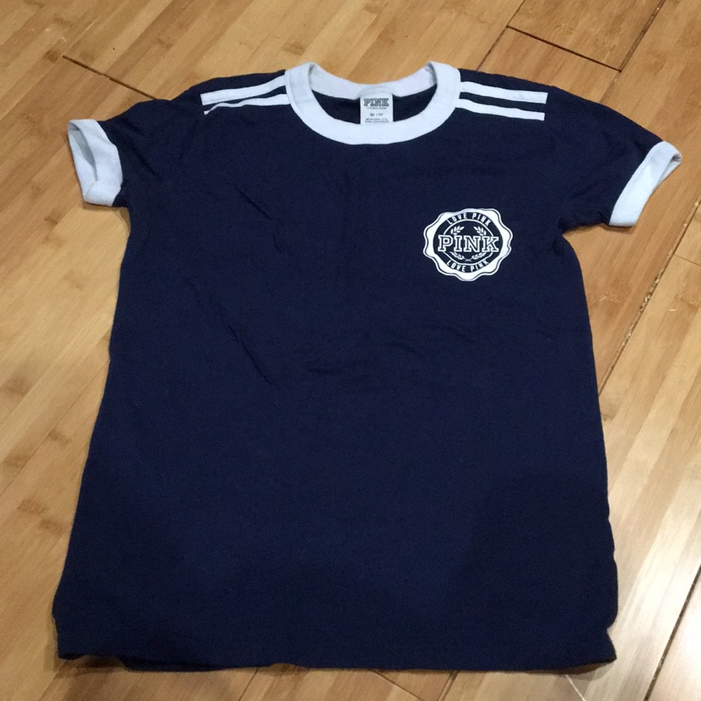 Navy blue pink shirt